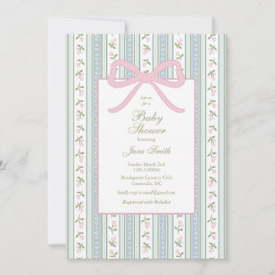 Convite para Chá de fraldas de pré-disquete   Flor
