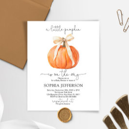 Convite para Chá de fraldas de Pumpkin de Orçament