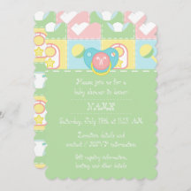 Convite para Chá de fraldas de Quilt do Bebê