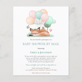 Convite para Chá de fraldas de Raposa Raposa com F