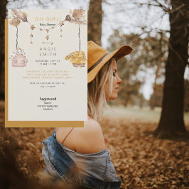 Convite para Chá de fraldas de roupas bonitinha