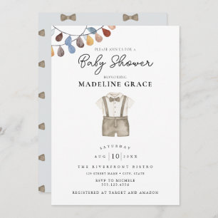 Convite para Chá de fraldas de Roupas de Boho Boni