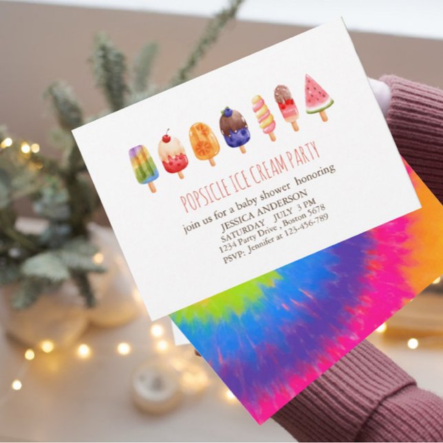 Convite para chá de fraldas de Sorvete (Criador carregado)