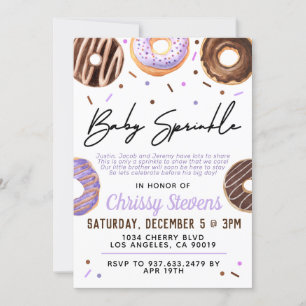 Convite para Chá de fraldas de Sprinkle de Bebê ro