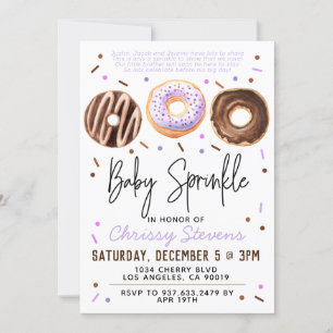 Convite para Chá de fraldas de Sprinkle de Bebê ro