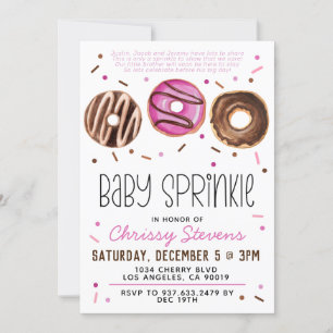 Convite para Chá de fraldas de Sprinkle de Bebê ro