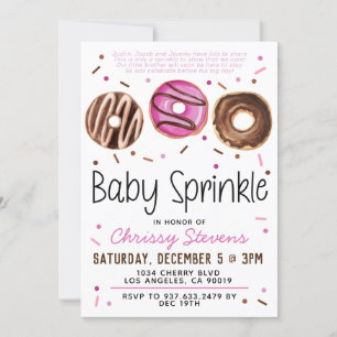 Convite para Chá de fraldas de Sprinkle de Bebê ro