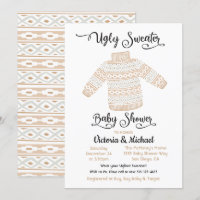 Convite para Chá de fraldas de Suéter Feio Escandi