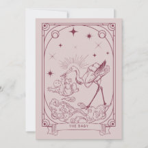 Convite para Chá de fraldas de Tarot Rosa