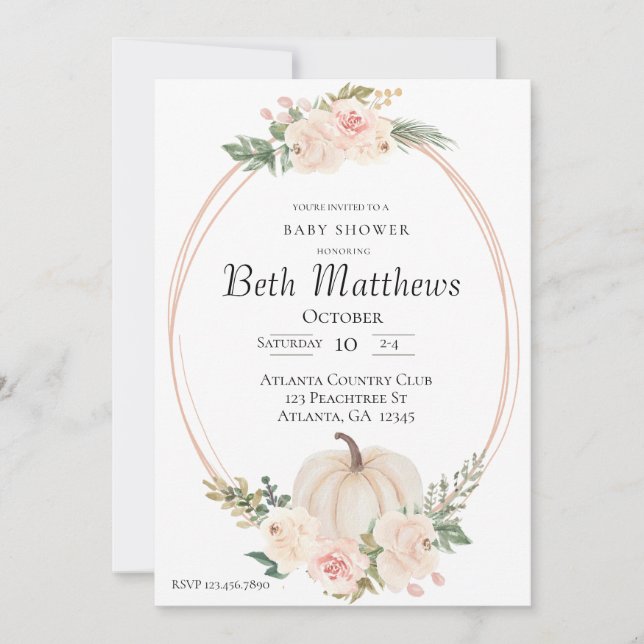 Convite para Chá de fraldas de Tema de Bompkin Ele (Frente)