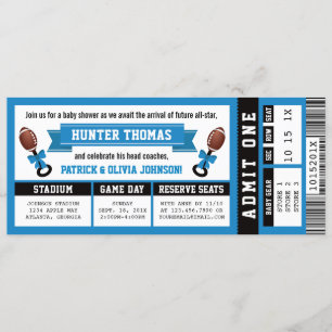 Convite para Chá de fraldas de tíquete desportivo,