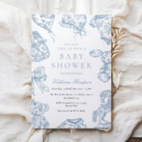 Convite para Chá de fraldas de Toile de Jouy Nurse