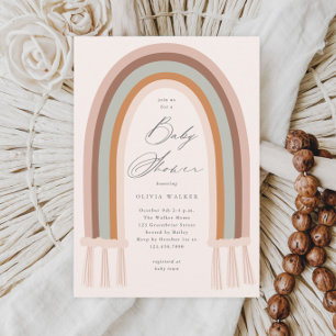 Convite para Chá de fraldas de Tom do Boho Rainbow