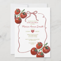 Convite para Chá de fraldas de Tomate Desenhado à