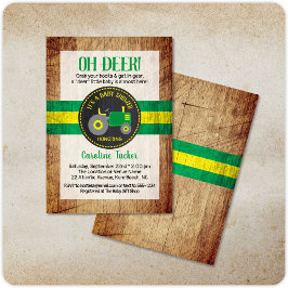 Convite para Chá de fraldas de Trator Verde de Cer