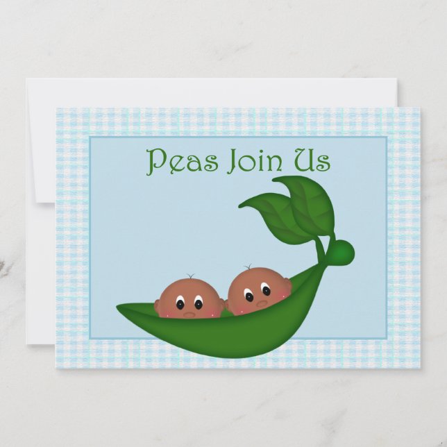 Convite para Chá de fraldas de Twin Boys Africanos (Frente)