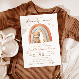 Convite para Chá de fraldas de Urso Boho | Bebê