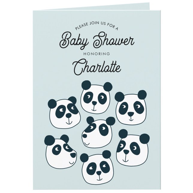 Convite para Chá de fraldas de Urso de Panda Gigan (Cute personalized custom text Panda Bear baby shower invitation)
