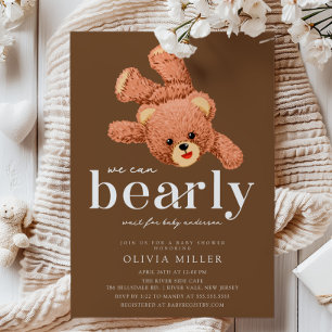 Convite para Chá de fraldas de Urso de Teddy Adorá