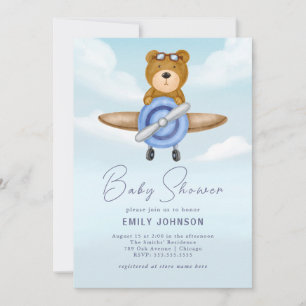 Convite para Chá de fraldas de Urso Urso de Teddy 