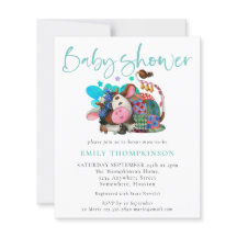 Convite para Chá de fraldas de Vaca Neutra do Gêne