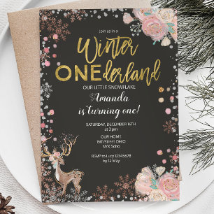 Convite para Chá de fraldas de Veados de Woodland