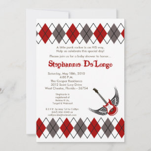 Convite para Chá de fraldas de Violão de Boca-Cola