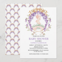 Convite para Chá de fraldas de Wisteria do Grande 