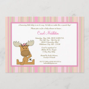 Convite para Chá de fraldas de Woodland Moose 5x7