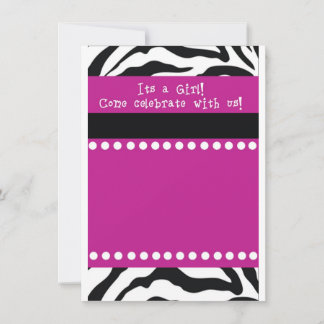 Convite para Chá de fraldas de Zebra Girl