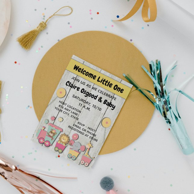 Convite para Chá de fraldas de Zoo (Criador carregado)