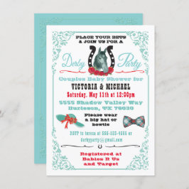 Convite para Chá de fraldas Derby Horse Racing