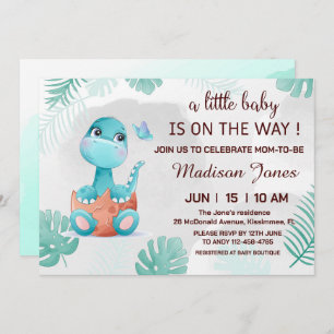 Convite para Chá de fraldas Dinossauro Dinomite