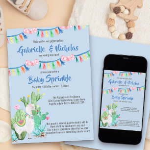 Convite para Chá de fraldas do Baby Sprinkle Blue