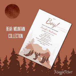 Convite para Chá de fraldas do Bear Mountain Boy