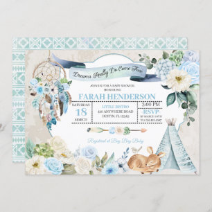 Convite para Chá de fraldas do Boho Woodland Dream