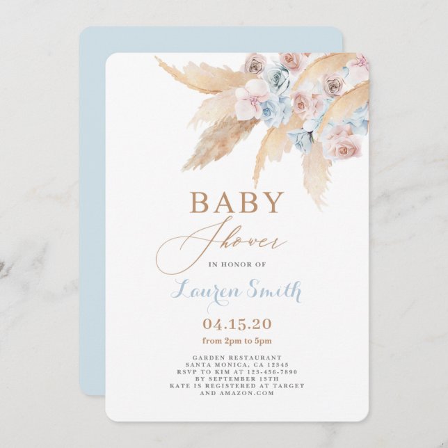 Convite para Chá de fraldas do Deserto (Frente/Verso)