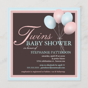 Convite para Chá de fraldas do Elegant Baby Ballo