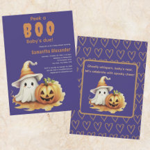 Convite para chá de fraldas do Halloween Ghost Boo
