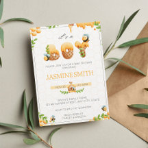 Convite para Chá de fraldas do Little Honey Bee Bo