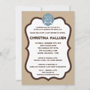 Convite para Chá de fraldas do Motor de Fogo Nojo