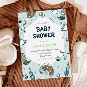 Convite para Chá de fraldas do Sudoeste do Cowboy