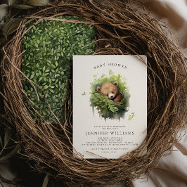 Convite para Chá de fraldas do Urso de Dormência e