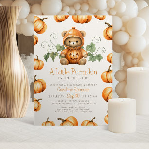 Convite para Chá de fraldas do Urso de Pumpkin