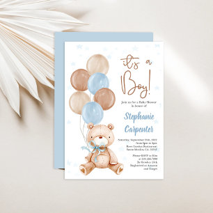 Convite para Chá de fraldas do Urso de Teddy