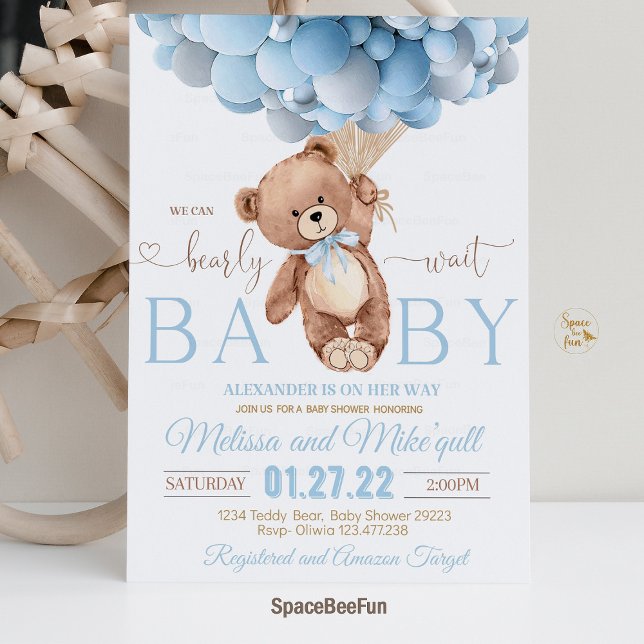 Convite Para Chá de fraldas Do Urso De Teddy Podem (Teddy Bear invitation,Baby Shower invites,Invitations,Boy bear baby shower,Bear baby shower invites,)