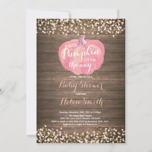 Convite para Chá de fraldas Dourado Rosa de Pumpk