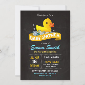 Convite para Chá de fraldas Duck