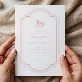 Convite para Chá de fraldas Elegante de Cavalo Roc