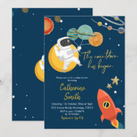 Convite para Chá de fraldas Espacial Solar Planeta